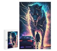 Rompecabezas para Adolescentes1000 PCS Wolf Vs. Man A Digital Artwork Rompecabezas para Adultos Juegos Divertidos Alivia El Estrés Oferta como Regalos para Toda La Familia 1000 PCS