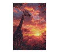 Rompecabezas para Adolescentes1000pcs(38x26cm) Giraffe Savanna Sunset Rompecabezas para Adultos Juego De Ingenio Mejora La Memoria Ayuda A Ejercitar El Cerebro 1000pcs(38x26cm)