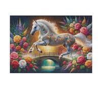 Rompecabezas para Adolescentes1000pcs(38x26cm) Magical Floral Horse Bridge Rompecabezas para Adultos Juego De Ingenio Mejora La Memoria Ayuda A Ejercitar El Cerebro 1000pcs(38x26cm)