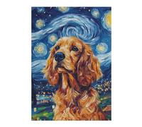 Rompecabezas para Adolescentes1000pcs(38x26cm) S Starry Night Cocker Spaniel Art Print -3 Rompecabezas para Adultos Juego Familiar Corte De Precisión Ayuda A Ejercitar El Cerebro 1000pcs(38x26cm) S