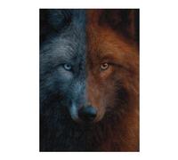 Rompecabezas para Adolescentes1000pcs(38x26cm) S Two-Faced Wolf Unique Coloration Rompecabezas para Adultos Juego Familiar Regalos para Mujeres Ayuda A Ejercitar El Cerebro 1000pcs(38x26cm) S