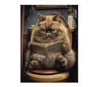 Rompecabezas para Adolescentes1000pcs(52x38cm) Curious Cat Reading Book Rompecabezas para Adultos Juego Familiar Corte De Precisión Ayuda A Ejercitar El Cerebro 1000pcs(52x38cm)