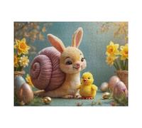 Rompecabezas para Adolescentes1000pcs(52x38cm) Easter Bunny and Chick Rompecabezas para Adultos Juego De Ingenio Mejora La Memoria Ayuda A Ejercitar El Cerebro 1000pcs(52x38cm)