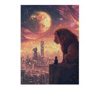 Rompecabezas para Adolescentes1000pcs(52x38cm) Fantasy Cityscape with Lion and Child Rompecabezas para Adultos Juego Familiar Regalos para Mujeres Ayuda A Ejercitar El Cerebro 1000pcs(52x38cm)