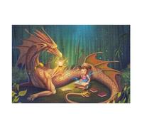 Rompecabezas para Adolescentes1000pcs(75x50cm) Dragon and Girl Reading Book Rompecabezas para Adultos Juego De Ingenio Mejora La Memoria Ayuda A Ejercitar El Cerebro 1000pcs(75x50cm)