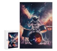 Rompecabezas para Adolescentes300 PCS Astronaut Drummer in Space Rompecabezas para Adultos Juegos Divertidos Alivia El Estrés Oferta como Regalos para Toda La Familia 300 PCS