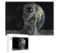 Rompecabezas para Adolescentes300 PCS Astronaut on The Moon with Earth in Background Rompecabezas para Adultos Juegos Divertidos Alivia El Estrés Oferta como Regalos para Toda La Familia 300 PCS