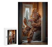 Rompecabezas para Adolescentes300 PCS Bigfoot on The Toilet Rompecabezas para Adultos Juegos Divertidos Desafío Difícil Oferta como Regalos para Toda La Familia 300 PCS