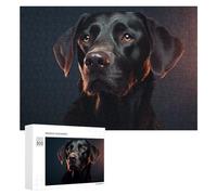 Rompecabezas para Adolescentes300 PCS Black Labrador Retriever Portrait Rompecabezas para Adultos Juegos Divertidos Alivia El Estrés Oferta como Regalos para Toda La Familia 300 PCS