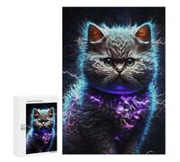 Rompecabezas para Adolescentes300 PCS Cat Electric Sparks Dark Rompecabezas para Adultos Juegos Divertidos Desafío Difícil Oferta como Regalos para Toda La Familia 300 PCS