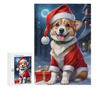 Rompecabezas para Adolescentes300 PCS Christmas Dog Corgi Rompecabezas para Adultos Juegos Divertidos Desafío Difícil Oferta como Regalos para Toda La Familia 300 PCS
