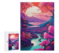 Rompecabezas para Adolescentes300 PCS Colorful Sunset in The Lak Rompecabezas para Adultos Juegos Divertidos Desafío Difícil Oferta como Regalos para Toda La Familia 300 PCS