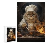 Rompecabezas para Adolescentes300 PCS Cooking Cat Rompecabezas para Adultos Juegos Divertidos Desafío Difícil Oferta como Regalos para Toda La Familia 300 PCS