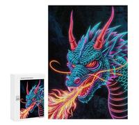 Rompecabezas para Adolescentes300 PCS Dragon Neon Rompecabezas para Adultos Juegos Divertidos Desafío Difícil Oferta como Regalos para Toda La Familia 300 PCS