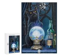 Rompecabezas para Adolescentes300 PCS Enchanted Crystal Ball with Black Cat Rompecabezas para Adultos Juegos Divertidos Alivia El Estrés Oferta como Regalos para Toda La Familia 300 PCS