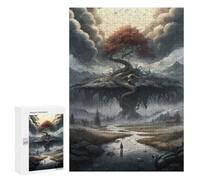 Rompecabezas para Adolescentes300 PCS Enchanted Tree in Misty Landscape Rompecabezas para Adultos Juegos Divertidos Desafío Difícil Oferta como Regalos para Toda La Familia 300 PCS