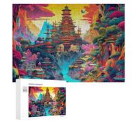 Rompecabezas para Adolescentes300 PCS Fantasy Asian Landscape with Pagodas Rompecabezas para Adultos Juegos Divertidos Alivia El Estrés Oferta como Regalos para Toda La Familia 300 PCS