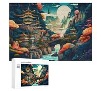 Rompecabezas para Adolescentes300 PCS Fantasy Mountain Village with Pagodas Rompecabezas para Adultos Juegos Divertidos Alivia El Estrés Oferta como Regalos para Toda La Familia 300 PCS