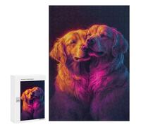 Rompecabezas para Adolescentes300 PCS Golden Retriever Duo Rompecabezas para Adultos Juegos Divertidos Desafío Difícil Oferta como Regalos para Toda La Familia 300 PCS