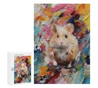 Rompecabezas para Adolescentes300 PCS Hamster in Paint Bird View Rompecabezas para Adultos Juegos Divertidos Desafío Difícil Oferta como Regalos para Toda La Familia 300 PCS