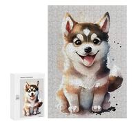 Rompecabezas para Adolescentes300 PCS Happy Watercolor Dog Portrait Rompecabezas para Adultos Juegos Divertidos Desafío Difícil Oferta como Regalos para Toda La Familia 300 PCS