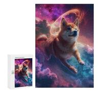 Rompecabezas para Adolescentes300 PCS Holy Shiba Inu in The Sky Rompecabezas para Adultos Juegos Divertidos Desafío Difícil Oferta como Regalos para Toda La Familia 300 PCS