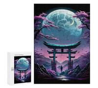 Rompecabezas para Adolescentes300 PCS Japan Gateway to The Moon Rompecabezas para Adultos Juegos Divertidos Desafío Difícil Oferta como Regalos para Toda La Familia 300 PCS