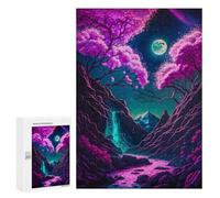 Rompecabezas para Adolescentes300 PCS Neon Cherry Blossom Rompecabezas para Adultos Juegos Divertidos Desafío Difícil Oferta como Regalos para Toda La Familia 300 PCS