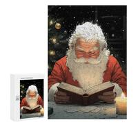 Rompecabezas para Adolescentes300 PCS Santa Claus Reading by Candlelight Christmas Rompecabezas para Adultos Juegos Divertidos Desafío Difícil Oferta como Regalos para Toda La Familia 300 PCS