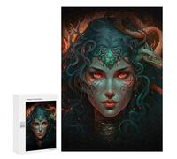 Rompecabezas para Adolescentes300 PCS Serpent Enigma Portrait Rompecabezas para Adultos Juegos Divertidos Desafío Difícil Oferta como Regalos para Toda La Familia 300 PCS