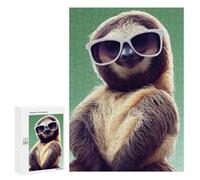 Rompecabezas para Adolescentes300 PCS Sloth with Sunglasses Rompecabezas para Adultos Juegos Divertidos Desafío Difícil Oferta como Regalos para Toda La Familia 300 PCS