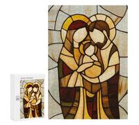 Rompecabezas para Adolescentes300 PCS Stained Glass Holy Family Rompecabezas para Adultos Juegos Divertidos Desafío Difícil Oferta como Regalos para Toda La Familia 300 PCS