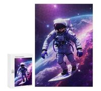 Rompecabezas para Adolescentes300 PCS Surfing Astronaut Space Rompecabezas para Adultos Juegos Divertidos Desafío Difícil Oferta como Regalos para Toda La Familia 300 PCS
