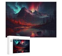 Rompecabezas para Adolescentes300 PCS Volcanic Aurora Reflections Rompecabezas para Adultos Juegos Divertidos Alivia El Estrés Oferta como Regalos para Toda La Familia 300 PCS
