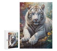 Rompecabezas para Adolescentes300 PCS White Tiger with Blue Eyes Rompecabezas para Adultos Juegos Divertidos Desafío Difícil Oferta como Regalos para Toda La Familia 300 PCS