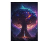 Rompecabezas para Adolescentes38x26cm/1000pcsS Enchanted Forest Mystical Tree of Life Rompecabezas para Adultos Juego Familiar Regalos para Mujeres Ayuda A Ejercitar El Cerebro 38x26cm/1000pcsS