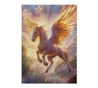 Rompecabezas para Adolescentes38x26cm/1000pcsS Golden Winged Horse Fantasy Art Rompecabezas para Adultos Juego Familiar Corte De Precisión Ayuda A Ejercitar El Cerebro 38x26cm/1000pcsS