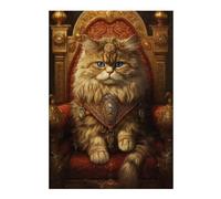 Rompecabezas para Adolescentes38x26cm/1000pcsS Royal Persian Cat Throne Rompecabezas para Adultos Juego Familiar Corte De Precisión Ayuda A Ejercitar El Cerebro 38x26cm/1000pcsS