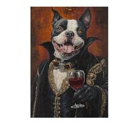 Rompecabezas para Adolescentes38x26cm/1000pcsS Vampire Dog with Wine Glass-2 Rompecabezas para Adultos Juego Familiar Corte De Precisión Ayuda A Ejercitar El Cerebro 38x26cm/1000pcsS