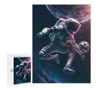 Rompecabezas para Adolescentes500 PCS Astronaut in Space with Soccer Ball Rompecabezas para Adultos Juegos Divertidos Desafío Difícil Oferta como Regalos para Toda La Familia 500 PCS