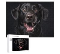 Rompecabezas para Adolescentes500 PCS Black Labrador Retriever Portrait -1 Rompecabezas para Adultos Juegos Divertidos Alivia El Estrés Oferta como Regalos para Toda La Familia 500 PCS