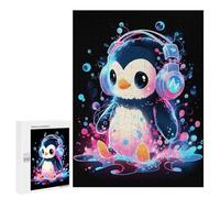 Rompecabezas para Adolescentes500 PCS Bubble Penguin Headphones Rompecabezas para Adultos Juegos Divertidos Desafío Difícil Oferta como Regalos para Toda La Familia 500 PCS