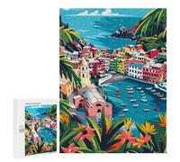 Rompecabezas para Adolescentes500 PCS Cinque Terre Italy Minimalist Art Rompecabezas para Adultos Juegos Divertidos Desafío Difícil Oferta como Regalos para Toda La Familia 500 PCS