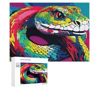 Rompecabezas para Adolescentes500 PCS Colorful Snake Illustration Rompecabezas para Adultos Juegos Divertidos Alivia El Estrés Oferta como Regalos para Toda La Familia 500 PCS