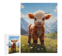 Rompecabezas para Adolescentes500 PCS Cute Calf in Mountain Meadow Rompecabezas para Adultos Juegos Divertidos Desafío Difícil Oferta como Regalos para Toda La Familia 500 PCS