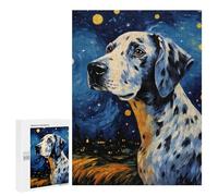 Rompecabezas para Adolescentes500 PCS Dalmatian Dog Starry Night Rompecabezas para Adultos Juegos Divertidos Desafío Difícil Oferta como Regalos para Toda La Familia 500 PCS