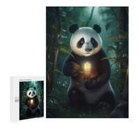 Rompecabezas para Adolescentes500 PCS Fantasy Panda Glowing Lamp Rompecabezas para Adultos Juegos Divertidos Desafío Difícil Oferta como Regalos para Toda La Familia 500 PCS