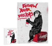 Rompecabezas para Adolescentes500 PCS Follow Your Dreams Banksy Rompecabezas para Adultos Juegos Divertidos Desafío Difícil Oferta como Regalos para Toda La Familia 500 PCS