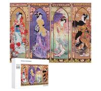 Rompecabezas para Adolescentes500 PCS Four Seasons of Geisha Beauty Rompecabezas para Adultos Juegos Divertidos Alivia El Estrés Oferta como Regalos para Toda La Familia 500 PCS