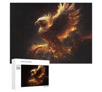 Rompecabezas para Adolescentes500 PCS Golden Phoenix Rising Mystic Artwork Rompecabezas para Adultos Juegos Divertidos Alivia El Estrés Oferta como Regalos para Toda La Familia 500 PCS